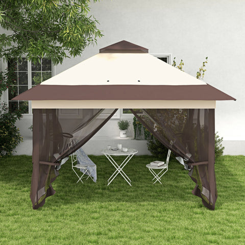 Rootz Garden Pavilion Tent - Pop-up Foldable Canopy - Instant Shelter - UV Protection - 3.64m x 3.64m x 2.98m
