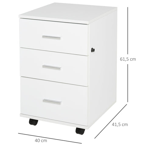 Rootz Office Container - Mobile Storage - Filing Cabinet - Lockable Drawers - Durable Design - 40 x 40 x 61.5 cm