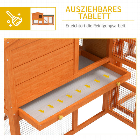 Rootz Small Animal Cage - Outdoor Rabbit Stable - Small Animal Enclosure - Winter-Proof - Safe & Sturdy - 150cm x 45cm x 85cm