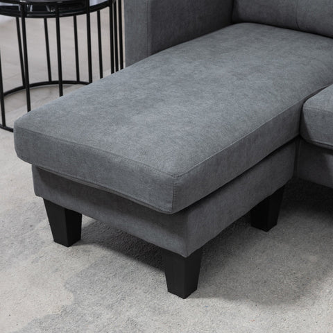 Rootz Corner Sofa 3-Seater - Chaiselongue - Modular Couch - High Comfort - 186cm x 130cm x 84cm