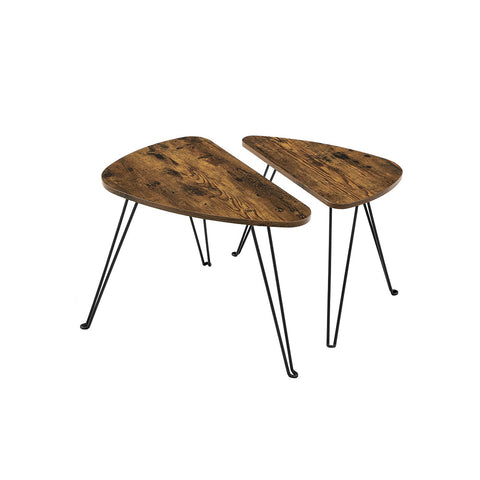 Rootz 2er Set Couchtische - Beistelltische - Side Tables - Space-Saving Design - 60 x 38 x 47.5 cm & 52 x 31.5 x 42.5 cm