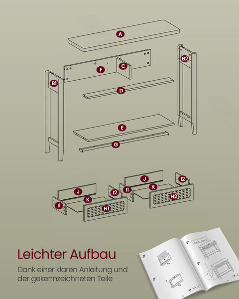 Rootz Console Table - Hallway Table - Entryway Table - MDF Chipboard PVC - 30cm x 100cm x 80cm - Ideal for Small Spaces