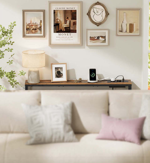 Rootz Console Table - Entryway Table - Hallway Accent Table - Sturdy Steel Frame - 15cm x 100cm x 80cm