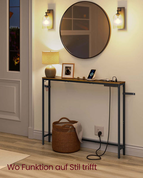 Rootz Console Table - Entryway Table - Hallway Accent Table - Sturdy Steel Frame - 15cm x 100cm x 80cm