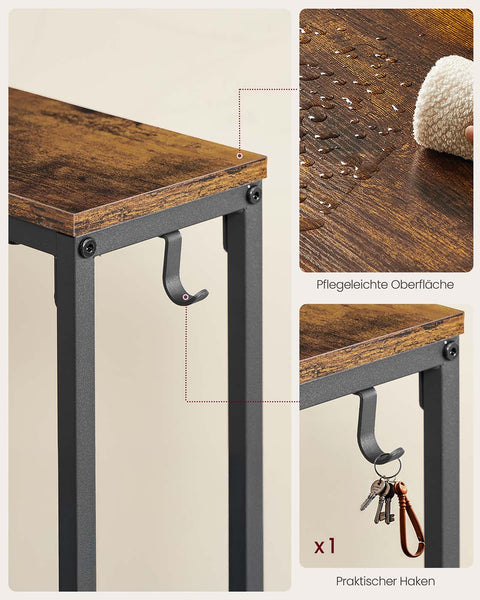 Rootz Console Table - Entryway Table - Hallway Accent Table - Sturdy Steel Frame - 15cm x 100cm x 80cm