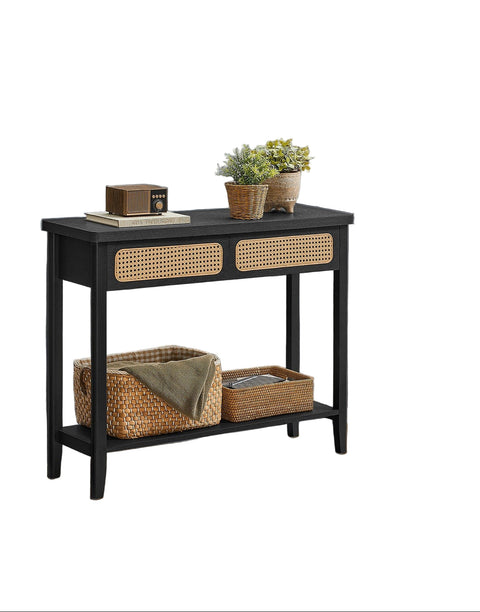 Rootz Black Console Table - Entryway Table - Hallway Furniture - Durable & Stylish - MDF & PVC - 30cm x 100cm x 80cm