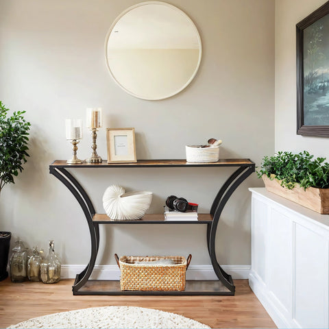 Rootz Flurt Console Table - Hallway Table - Entryway Table - Space-Saving Design - 120cm x 30cm x 80cm