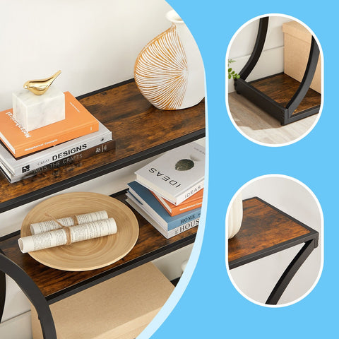 Rootz Flurt Console Table - Hallway Table - Entryway Table - Space-Saving Design - 120cm x 30cm x 80cm