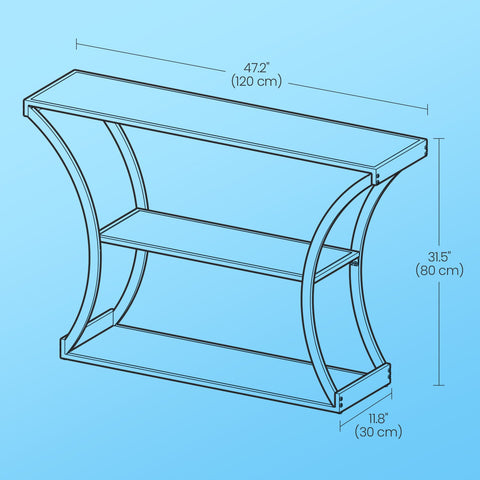 Rootz Flurt Console Table - Hallway Table - Entryway Table - Space-Saving Design - 120cm x 30cm x 80cm