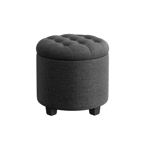 Rootz Storage Ottoman - Footrest Seat - Space Saving Stool - MDF Frame - Linen Cover - 45cm x 45cm x 44.5cm