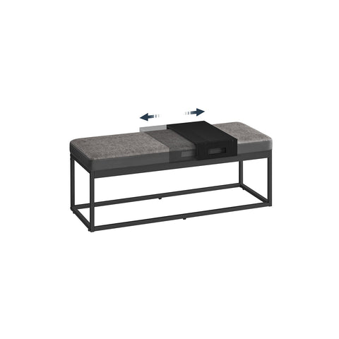 Rootz Faux Leather Storage Bench - Ottoman - Seat Organizer - Padded Cushion - 100cm x 40cm x 50cm