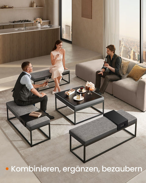 Rootz Faux Leather Storage Bench - Ottoman - Seat Organizer - Padded Cushion - 100cm x 40cm x 50cm