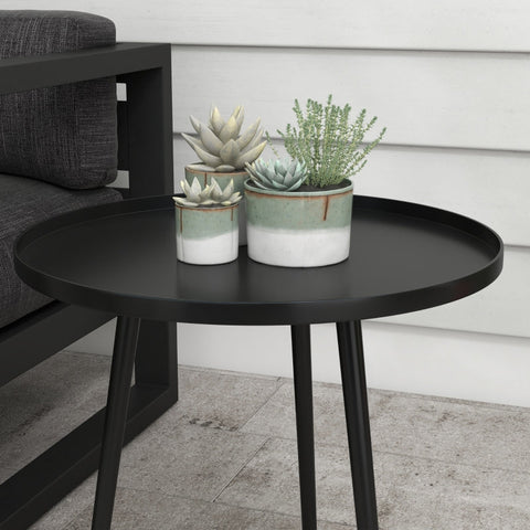 Rootz Outdoor Side Table - Coffee Table - End Table - Versatile Usage - Modern Design - Protective Edge - Ф40 x 50H cm - Steel