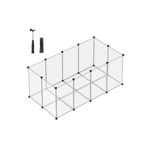 Rootz White 2 Piece Set Storage Cube Organizer - Plastic Shelf - Modular Shelving - PP Plastic Board - ABS Plastic Connector - Easy Assembly - Versatile Storage Solution - Space Saving Design - 145cm x 72cm x 57cm