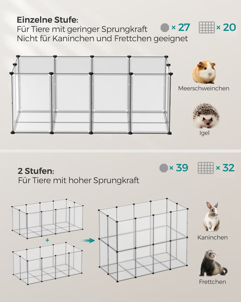 Rootz White 2 Piece Set Storage Cube Organizer - Plastic Shelf - Modular Shelving - PP Plastic Board - ABS Plastic Connector - Easy Assembly - Versatile Storage Solution - Space Saving Design - 145cm x 72cm x 57cm