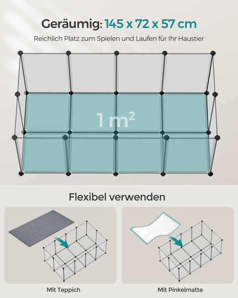 Rootz White 2 Piece Set Storage Cube Organizer - Plastic Shelf - Modular Shelving - PP Plastic Board - ABS Plastic Connector - Easy Assembly - Versatile Storage Solution - Space Saving Design - 145cm x 72cm x 57cm