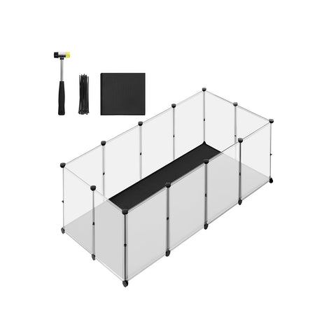 Rootz Small Animal Enclosure - Pet Cage - Playpen - PP Plastic Panels - ABS Connectors - Easy Assembly - 145cm x 73cm x 57cm