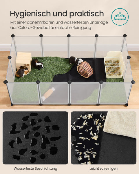 Rootz Small Animal Enclosure - Pet Cage - Playpen - PP Plastic Panels - ABS Connectors - Easy Assembly - 145cm x 73cm x 57cm