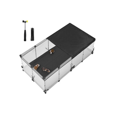 Rootz Modular Pet Playpen - Customizable Animal Cage - DIY Pet Enclosure - Durable Plastic - 144cm x 74cm x 47cm