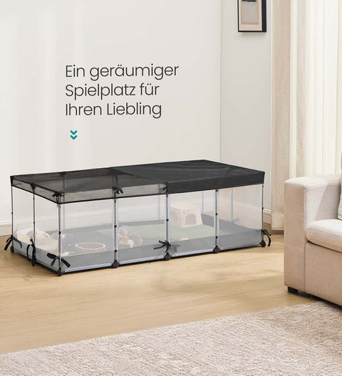 Rootz Modular Pet Playpen - Customizable Animal Cage - DIY Pet Enclosure - Durable Plastic - 144cm x 74cm x 47cm