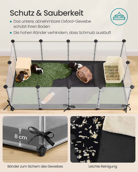 Rootz Modular Pet Playpen - Customizable Animal Cage - DIY Pet Enclosure - Durable Plastic - 144cm x 74cm x 47cm