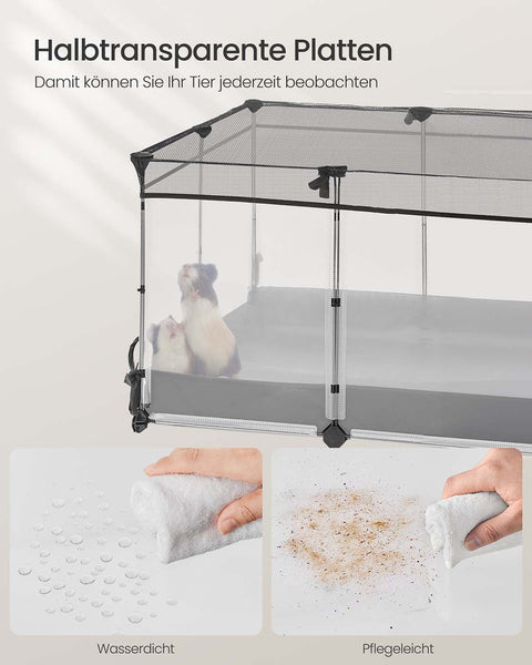 Rootz Modular Pet Playpen - Customizable Animal Cage - DIY Pet Enclosure - Durable Plastic - 144cm x 74cm x 47cm