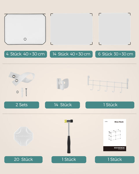 Rootz White 16 Cube Storage Organizer - Plastic Shelf - Modular Storage - Lightweight - 32cm x 83cm x 63cm