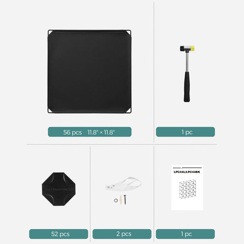 Rootz Plug-in Shelving System 16 Cubes Black - DIY Storage - Modular Organizer - Simple Assembly - 125cm x 31cm x 125cm