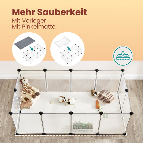 Rootz Guinea Pig Playpen Enclosure - Pet Cage - Animal Habitat - Easy Assembly - 125cm x 63cm x 42cm