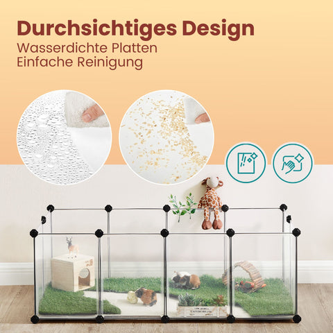 Rootz Guinea Pig Playpen Enclosure - Pet Cage - Animal Habitat - Easy Assembly - 125cm x 63cm x 42cm