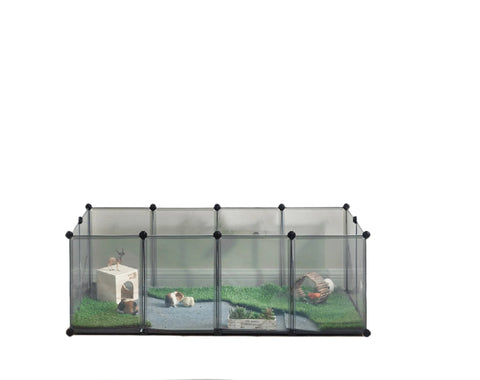 Rootz Small Animal Enclosure - Playpen - Guinea Pig Fence - Easy Assembly - 143cm x 73cm x 46cm