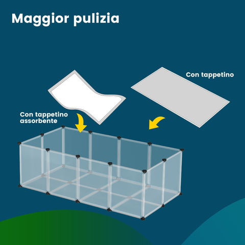 Rootz Small Animal Enclosure - Playpen - Guinea Pig Fence - Easy Assembly - 143cm x 73cm x 46cm