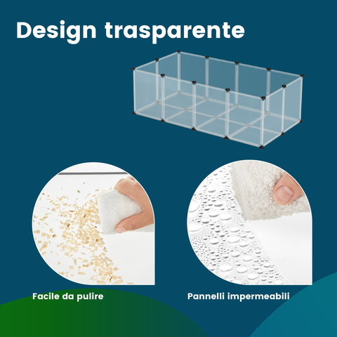 Rootz Small Animal Enclosure - Playpen - Guinea Pig Fence - Easy Assembly - 143cm x 73cm x 46cm