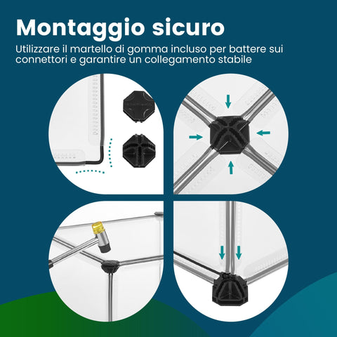 Rootz Small Animal Enclosure - Playpen - Guinea Pig Fence - Easy Assembly - 143cm x 73cm x 46cm