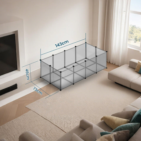 Rootz Small Animal Enclosure - Playpen - Guinea Pig Fence - Easy Assembly - 143cm x 73cm x 46cm