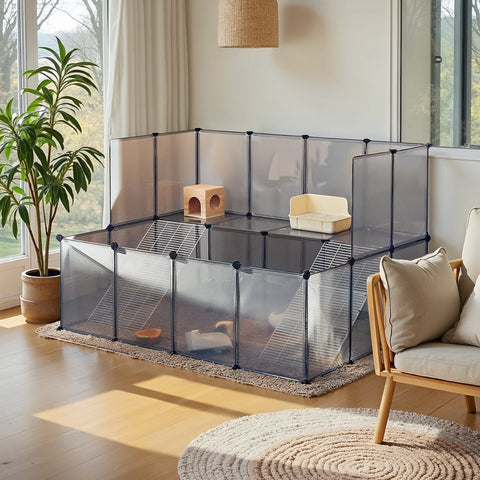 Rootz DIY Freewheel Enclosure - Small Animal Cage - Hamster & Rabbit Playpen - Promotes Exploration - 143 x 108 x 92 cm