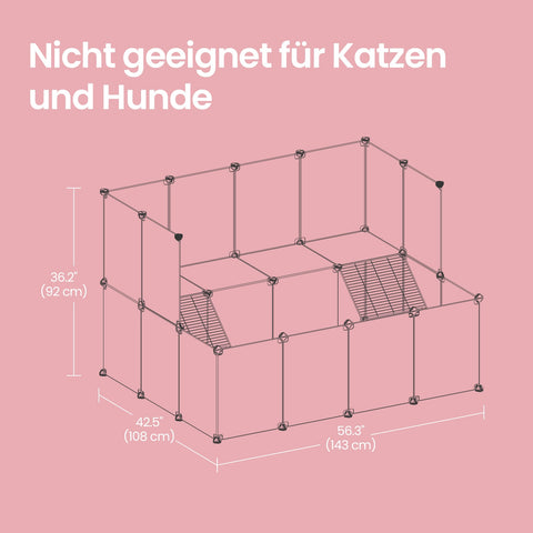 Rootz DIY Freewheel Enclosure - Small Animal Cage - Hamster & Rabbit Playpen - Promotes Exploration - 143 x 108 x 92 cm