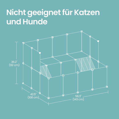 Rootz Small Animal Freewheel Enclosure - Pet Castle - Animal Playpen - PP Plastic - 143 x 108 x 92 cm