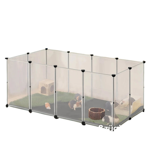 Rootz Small Animal Enclosure - Playpen with Floor Panels - Hamster Cage - Waterproof Surface - 145cm x 73cm x 57cm