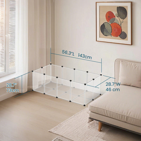 Rootz Guinea Pig Playpen - Small Animal Enclosure - Pet Fence - Easy Assembly - 143cm x 73cm x 46cm