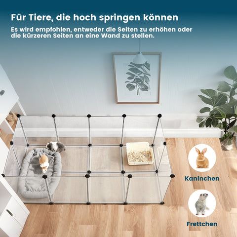 Rootz Guinea Pig Playpen - Small Animal Enclosure - Pet Fence - Easy Assembly - 143cm x 73cm x 46cm