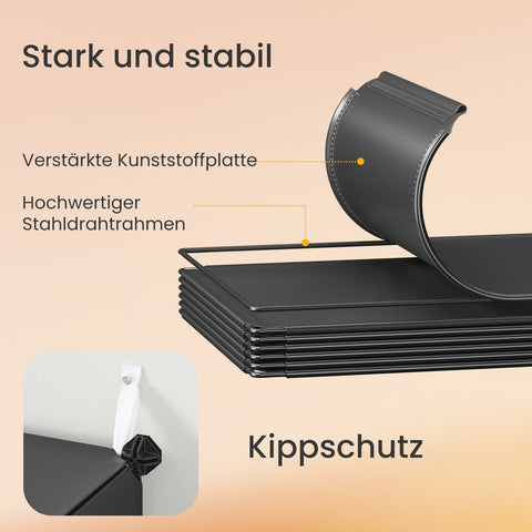 Rootz Schuhregal Shoe Cabinet - Shoe Storage - 6 Compartments - Space-Saving - 32cm x 83cm x 156cm