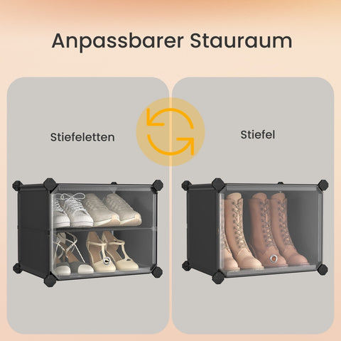 Rootz Schuhregal Shoe Cabinet - Shoe Storage - 6 Compartments - Space-Saving - 32cm x 83cm x 156cm