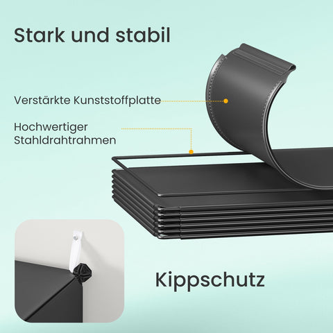 Rootz Shoe Shelf 10 Compartment Cabinet - Storage Organizer - Shoe Rack - Durable ABS & PP - 30x40x30cm Compart. - 32x82x152cm Overall