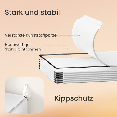 Rootz 10 Compartment Shoe Shelf - Shoe Cabinet - Shoe Organizer - ABS & PP Plastic - Steel Frame - 32x82x152cm - Space-Saving Solution