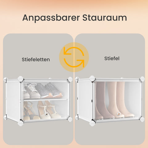 Rootz 10 Compartment Shoe Shelf - Shoe Cabinet - Shoe Organizer - ABS & PP Plastic - Steel Frame - 32x82x152cm - Space-Saving Solution