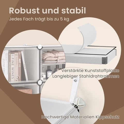 Rootz Schuhregal Shoe Cabinet - Shoe Storage - Shoe Rack - Durable & Space-Saving - 32 x 124.4 x 124.6 cm