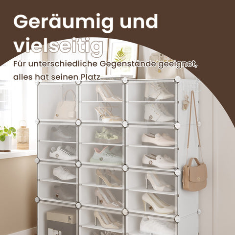 Rootz Schuhregal Shoe Cabinet - Shoe Storage - Shoe Rack - Durable & Space-Saving - 32 x 124.4 x 124.6 cm
