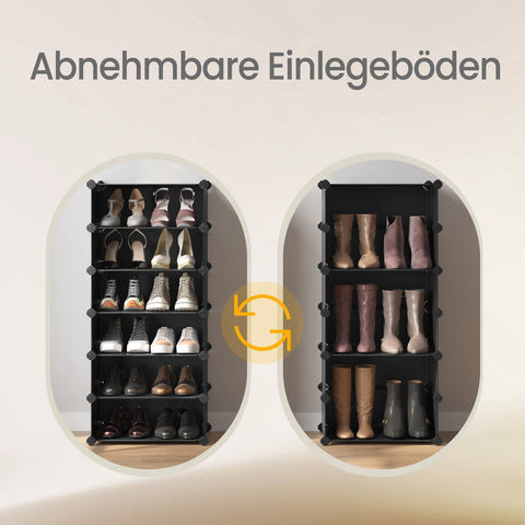 Rootz 10 Level Shoe Rack - Plug-In Shelf - Shelf System - Stable & Durable - 43cm x 31cm x 173cm