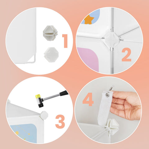 Rootz Kids Wardrobe - Children's Closet - Toy Storage Organizer - Encourages Tidiness - 123cm x 41cm x 123cm